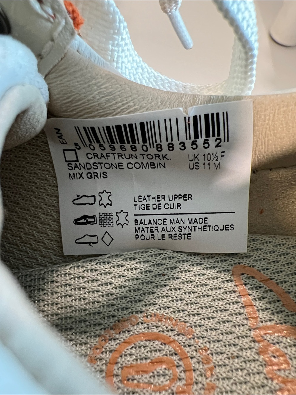 Clarks Kids Casual Suede & Leather Sneakers - Tan, Brown Orange, White, NWOT - Picture 5 of 7
